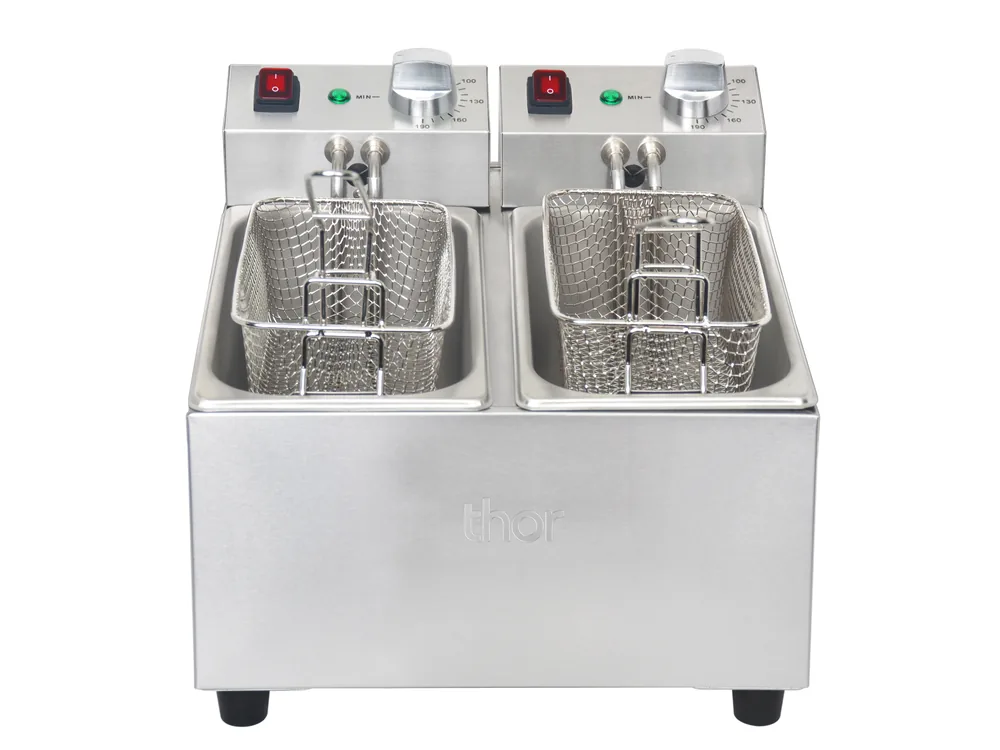 Fritadeira dupla de bancada elétrica 6L